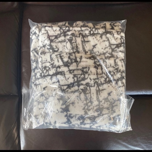 Men's White Marble Print Half Zip Hoodie - Picture 4 of 4